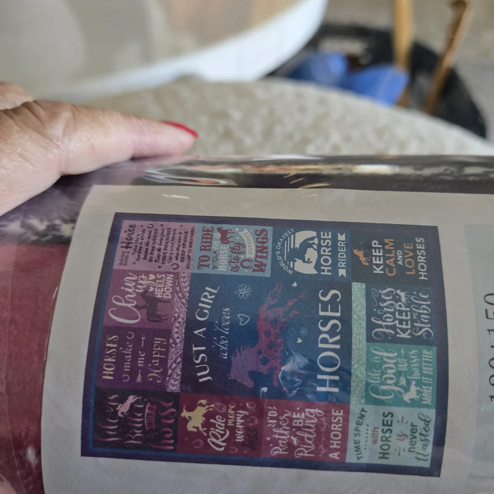Colorful Horse-Themed Equestrian Throw Blanket New 2026 Is The Year Of The Horse